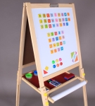 Голяма Дъска с Български Букви – Двустранна, Магнитна и за Флумастери, с Разтягащи се Крака, 83×60×8 см (140 см в Разпънат Вид)